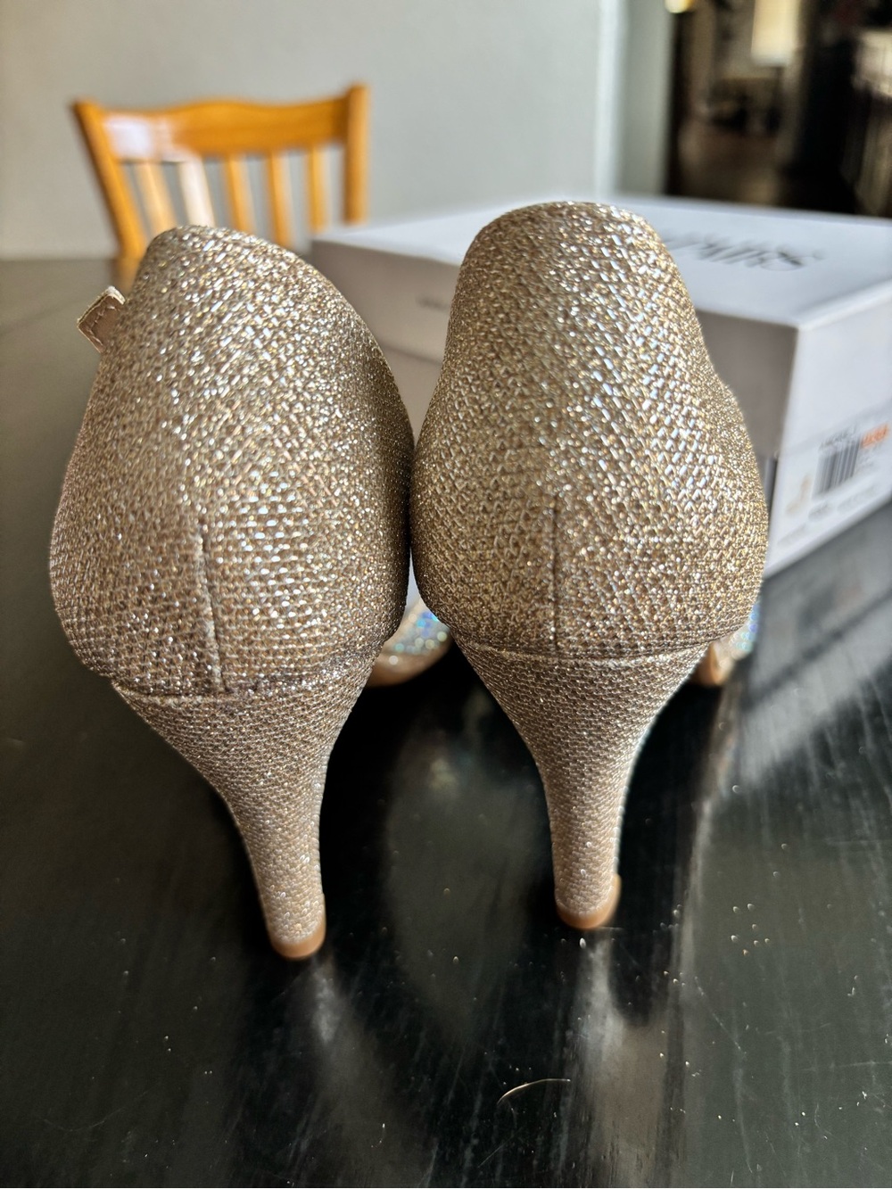 Dream Pairs Gold Rhinestone Open-Toe Heels - Picture 8 of 10